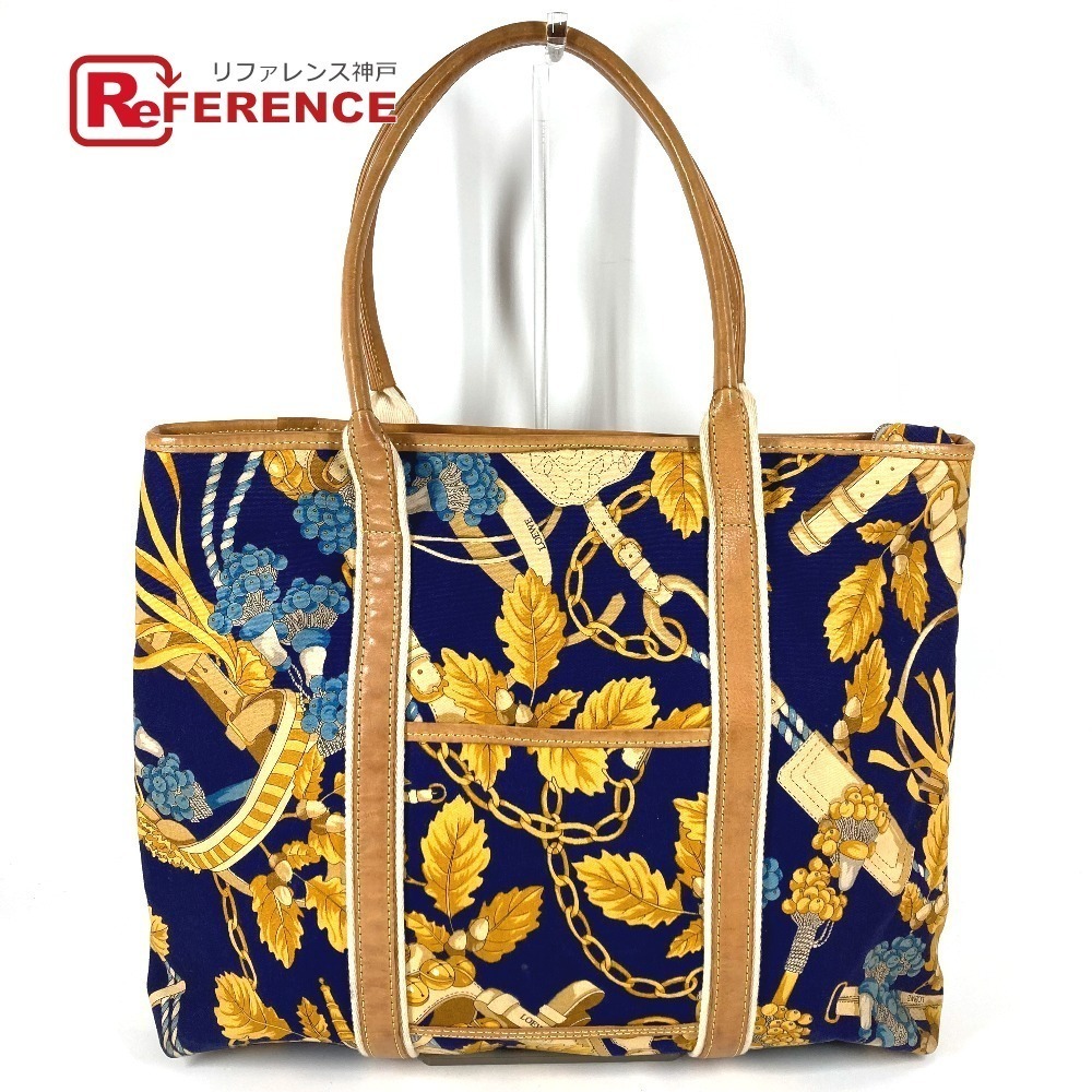 LOEWE Logo Bag Tote Shoulder Boston Blue